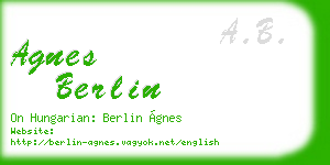agnes berlin business card